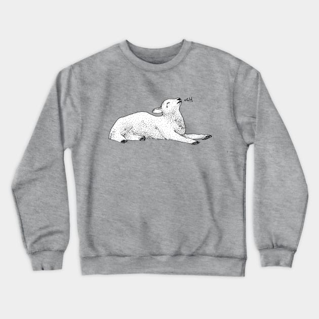 Exasperated Lamb Crewneck Sweatshirt by martinascott